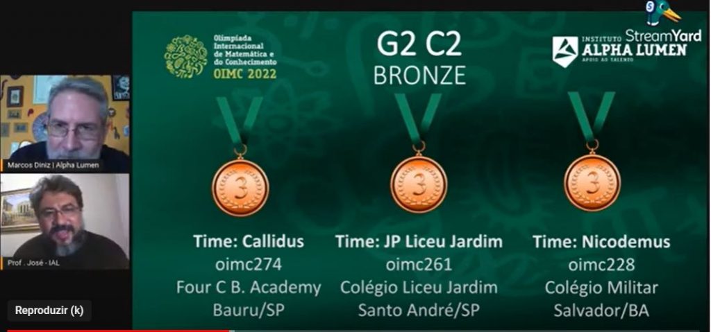 FourC conquista medalha de bronze na Olimpíada Internacional de Matemática e do Conhecimento
